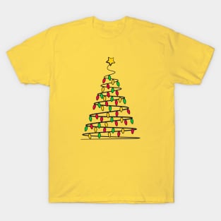 Christmas Tree Christmas Lights with Star T-Shirt